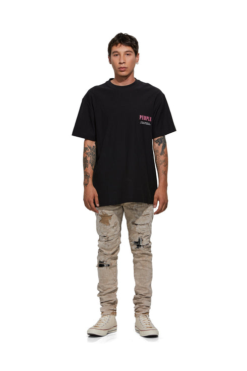 PURPLE BRAND P104 Texted Jersey S/S Tee Mens Apparel