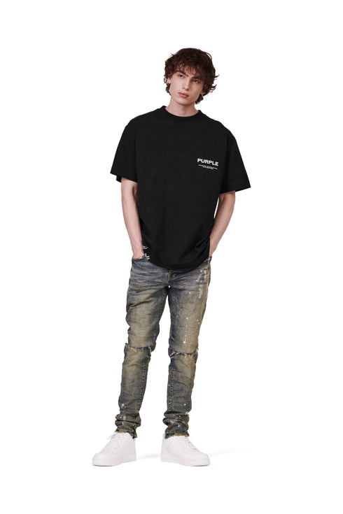 PURPLE BRAND S/S Tee - Monogram Black Mens Apparel