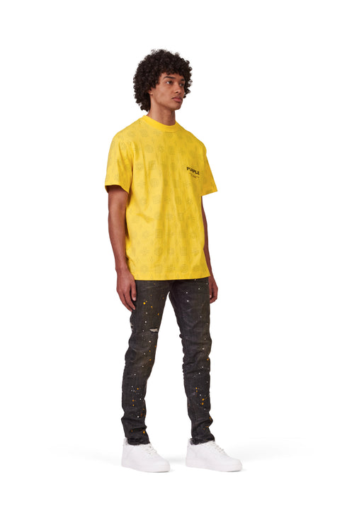 PURPLE BRAND Textured Jersey Ss Tee - Monogram Mens Apparel