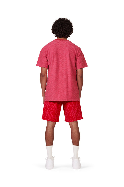 PURPLE BRAND Terry Jacquard Ss Crewneck Mens Apparel