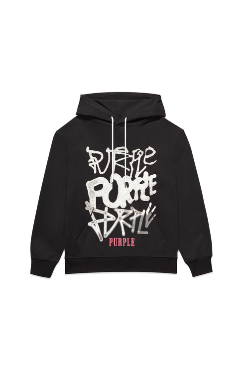 PURPLE-BRAND P410 French Terry Po Hoody Distorted Mens Apparel