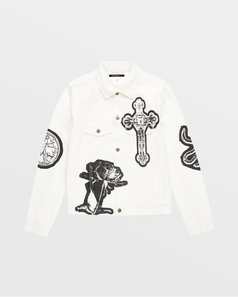 KSUBI Classic Jacket Kut Out Ivory Mens Apparel