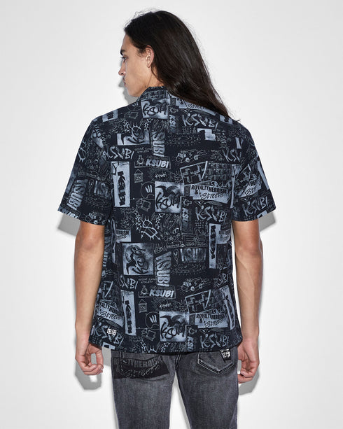 KSUBI Mash Up Resort S/S Shirt Mens Apparel