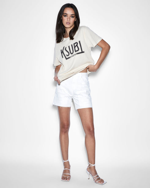 KSUBI Racer Short Blanc Sliced Womens Apparel