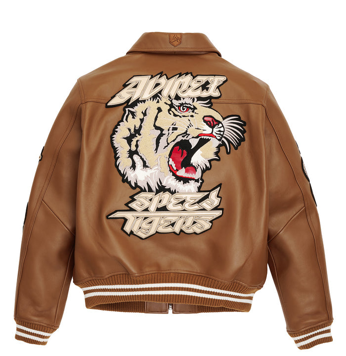 Speed Tigers Brown Leather Jacket
