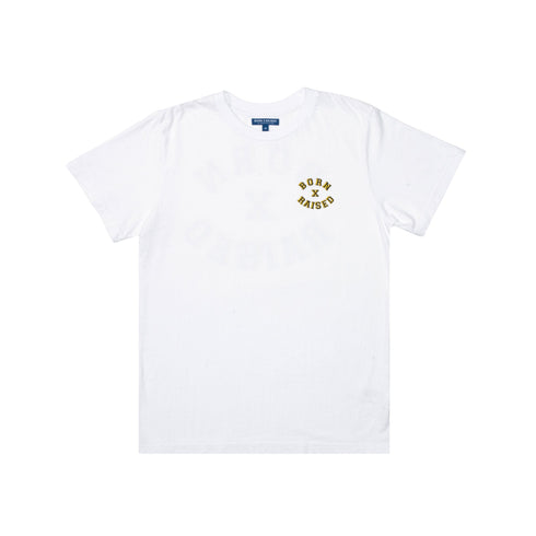 BORN X RAISED LETTERMAN ROCKER TEE Mens Apparel - MENS