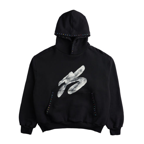 BOSSI RHINESTONE PULLOVER HOODIE Mens Apparel - MENS APPAREL