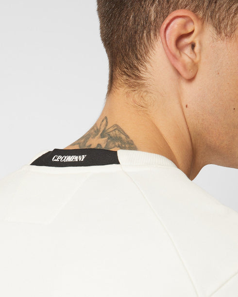 C.P. COMPANY Diagonal Fleece Lens Crew Sweater Mens Apparel