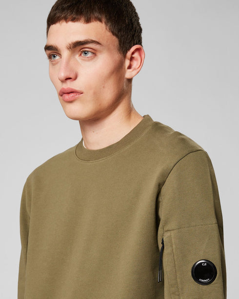 C.P. COMPANY DIAGONAL FLEECE LENS CREW SWEATER Mens Apparel