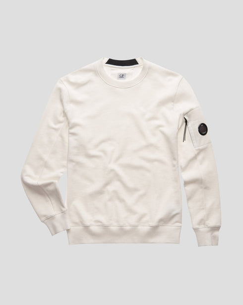 C.P. COMPANY Diagonal Fleece Lens Crew Sweater Mens Apparel