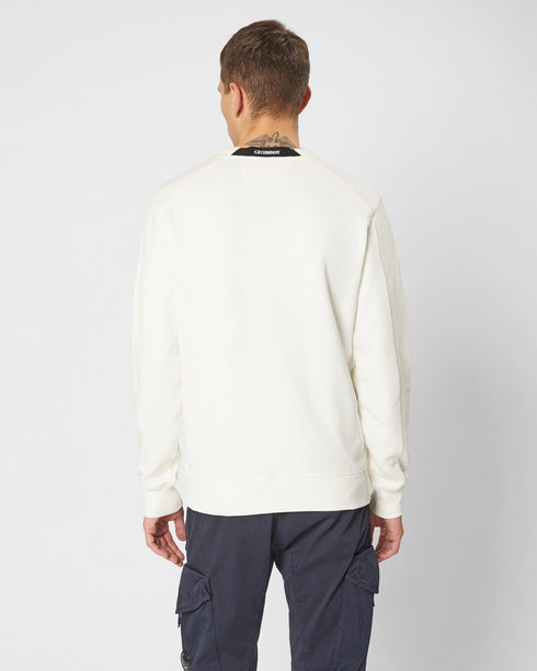 C.P. COMPANY Diagonal Fleece Lens Crew Sweater Mens Apparel