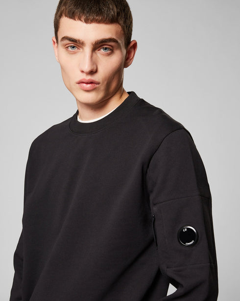 C.P. COMPANY DIAGONAL FLEECE LENS CREW SWEATER Mens Apparel