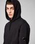 C.P. COMPANY DIAGONAL FLEECE LENS HOODED SWEATER Mens