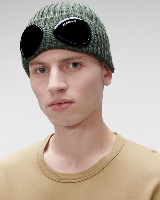 merino/nylon mixed goggle knit C.P. COMPANY Extra Fine Merino Wool Goggle Beanie Accessories – ASPHALT