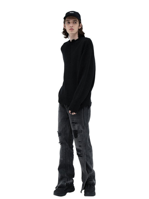 C2H4 “Filtered Reality” Arc Sculpture Knit Sweater Mens