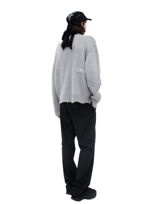 C2H4 “Filtered Reality” Arc Sculpture Knit Sweater Mens