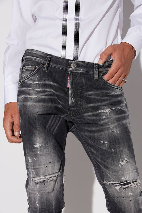 DSQUARED2 Black Squat Cool Guy Denim Jeans Mens Apparel -