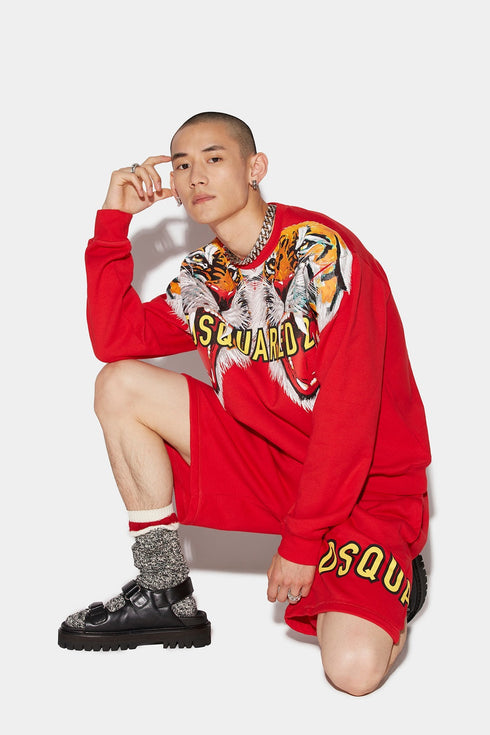 DSQUARED2 D2Tiger Sweatshirt Mens Apparel - MENS APPAREL