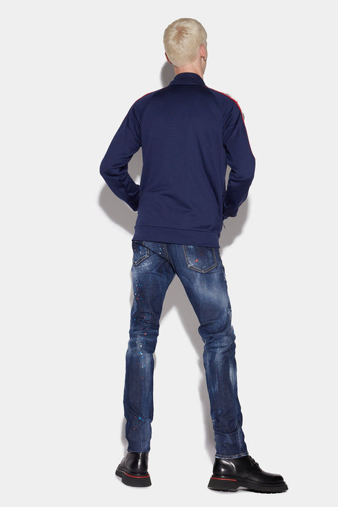 DSQUARED2 Dark Ripped Red & Blue Spots Wash Cool Guy Jeans