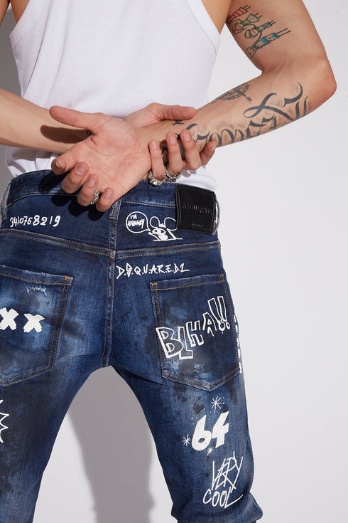 DSQUARED2 GRAFFITI SKATER JEANS Mens Apparel - Staging