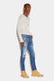 DSQUARED2 Medium Broken Wash Skinny Dan Jeans Mens Apparel -