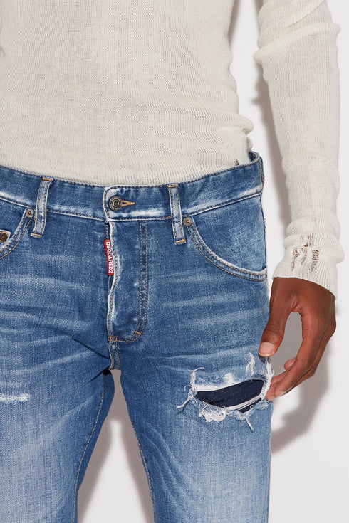 DSQUARED2 Medium Broken Wash Skinny Dan Jeans Mens Apparel -