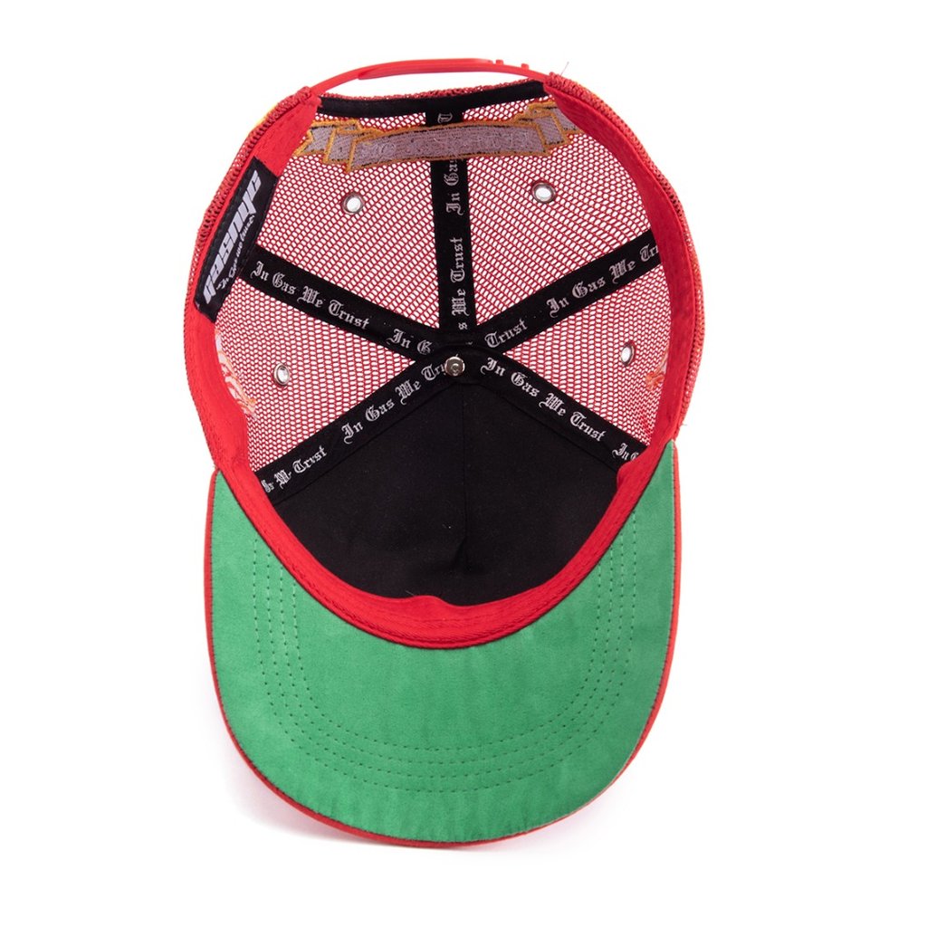 Gas NYC hotsell Red Black Dots Suede Jockey Hat Cap In Gas We Trust StrapBack Lady Bug.