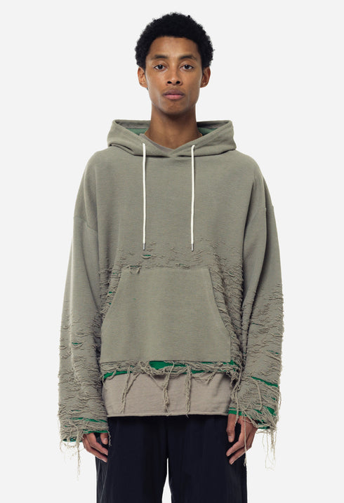 JOHN ELLIOTT REVERSE BURN-OUT HOODIE Mens Apparel - MENS