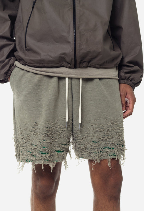 JOHN ELLIOTT REVERSE BURN-OUT SHORTS Mens Apparel - MENS