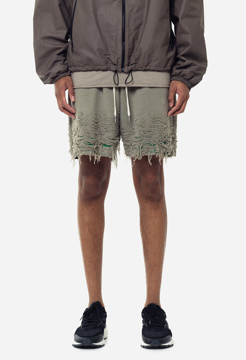 JOHN ELLIOTT REVERSE BURN-OUT SHORTS Mens Apparel - MENS