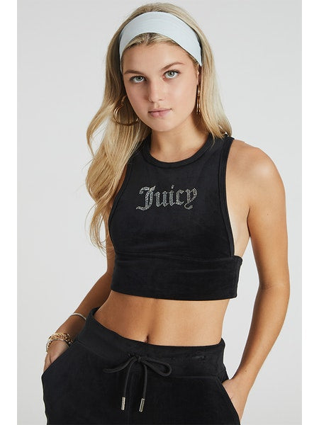 JUICY COUTURE CROPPED RACERBACK TANK Womens Apparel - Womens