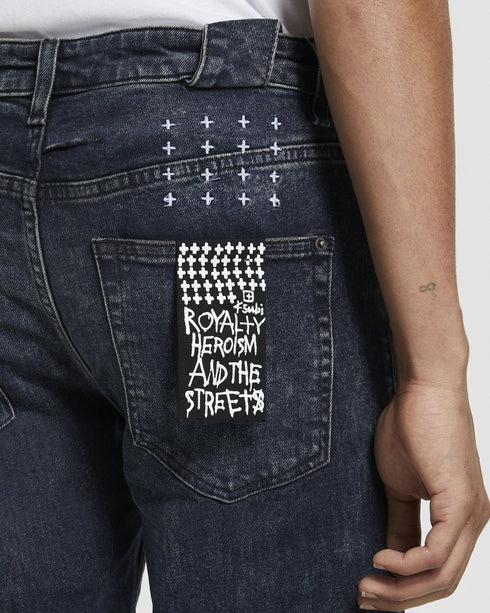 KSUBI CHITCH BLUE KOLLA SLASHED Mens Apparel - MENS APPAREL