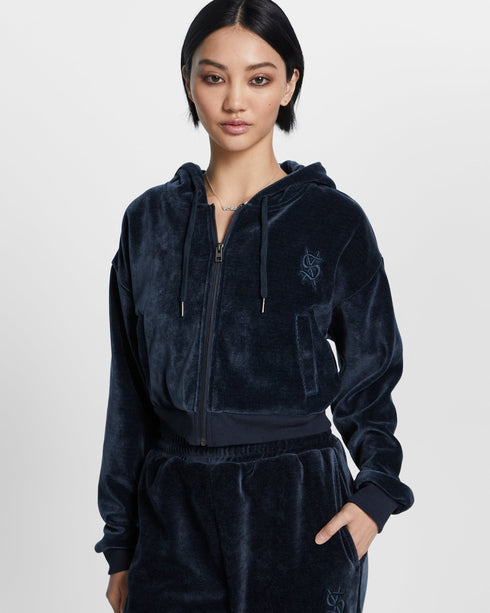 KSUBI VELOUR ZIP UP HOODIE Womens Apparel - Womens Apparel
