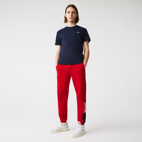 LACOSTE Branded Colorblock Fleece Jogging Pants Mens Apparel