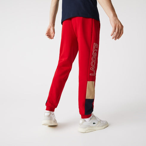 LACOSTE Branded Colorblock Fleece Jogging Pants Mens Apparel