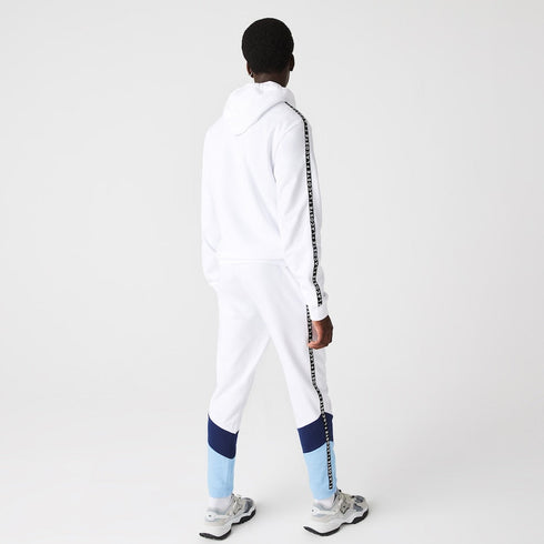 LACOSTE Colorblock Lettered Fleece Zip Hoodie Mens Apparel -