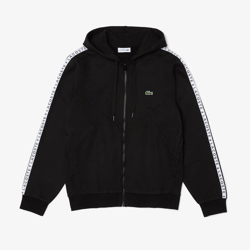 LACOSTE Colorblock Lettered Fleece Zip Hoodie Mens Apparel -