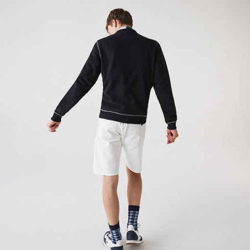 LACOSTE Crew Neck Lacoste 27 Print Fleece Sweatshirt Mens