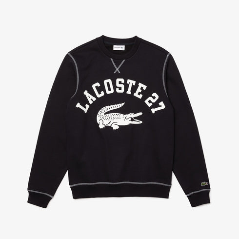 LACOSTE Crew Neck Lacoste 27 Print Fleece Sweatshirt Mens