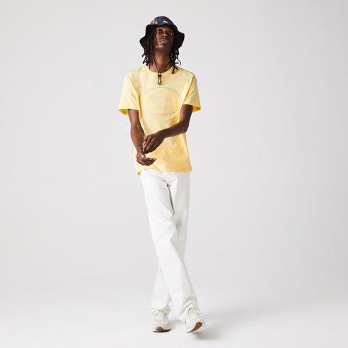 LACOSTE Crew Neck Embroidered Logo Cotton T-shirt Mens