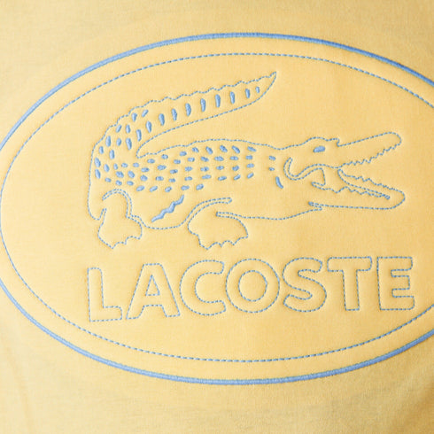 LACOSTE Crew Neck Embroidered Logo Cotton T-shirt Mens