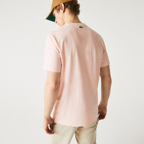 LACOSTE Crew Neck Embroidered Logo Cotton T-shirt Mens