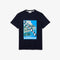 LACOSTE Crew Neck Landscape Print Cotton T-shirt Mens