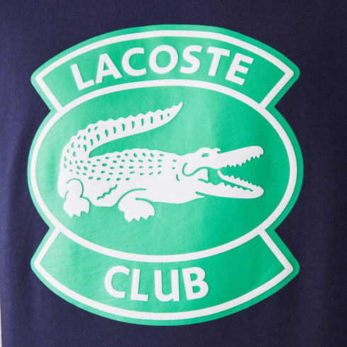 LACOSTE Crew Neck Oversized Lacoste Club Badge Cotton