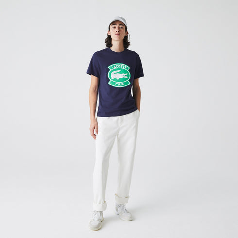 LACOSTE Crew Neck Oversized Lacoste Club Badge Cotton