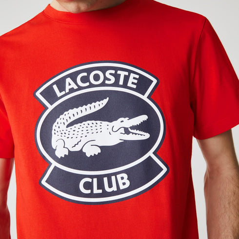 LACOSTE Crew Neck Oversized Lacoste Club Badge Cotton