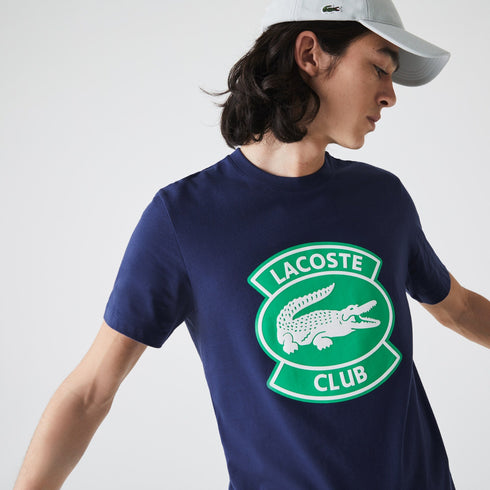 LACOSTE Crew Neck Oversized Lacoste Club Badge Cotton