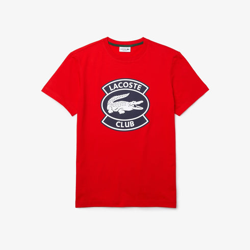 LACOSTE Crew Neck Oversized Lacoste Club Badge Cotton
