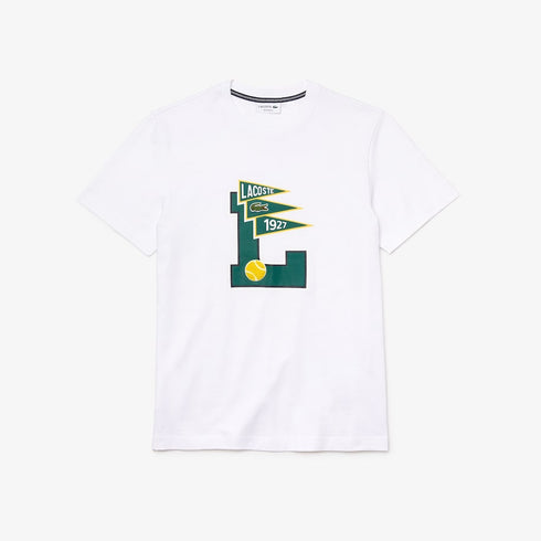 LACOSTE Crew Neck Pennants L Badge Cotton T-Shirt Mens