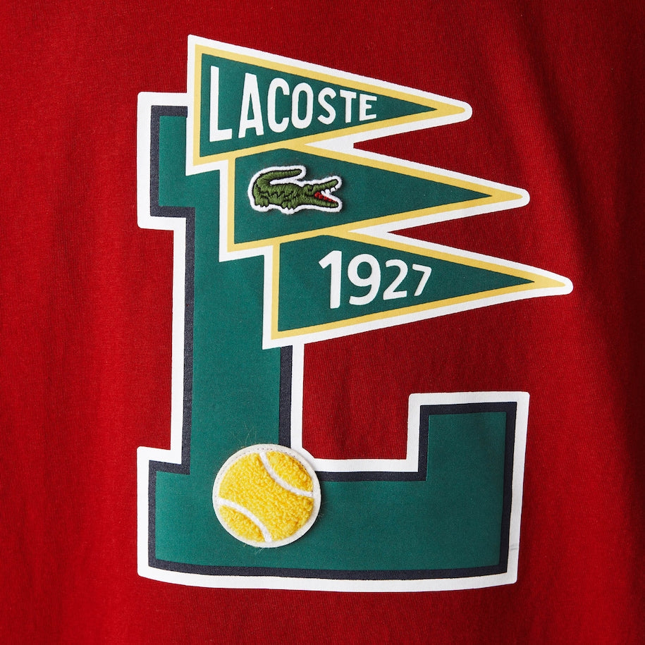 LACOSTE Crew Neck Pennants L Badge Cotton T-Shirt Mens
